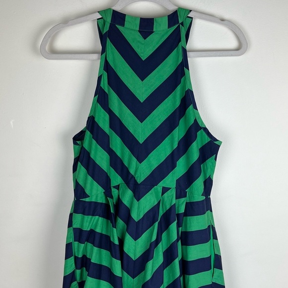 Girls From Savoy Anthropologie | Retro Fit & Flare Emerald Ripple Midi Dress | 6 - Picture 10 of 13